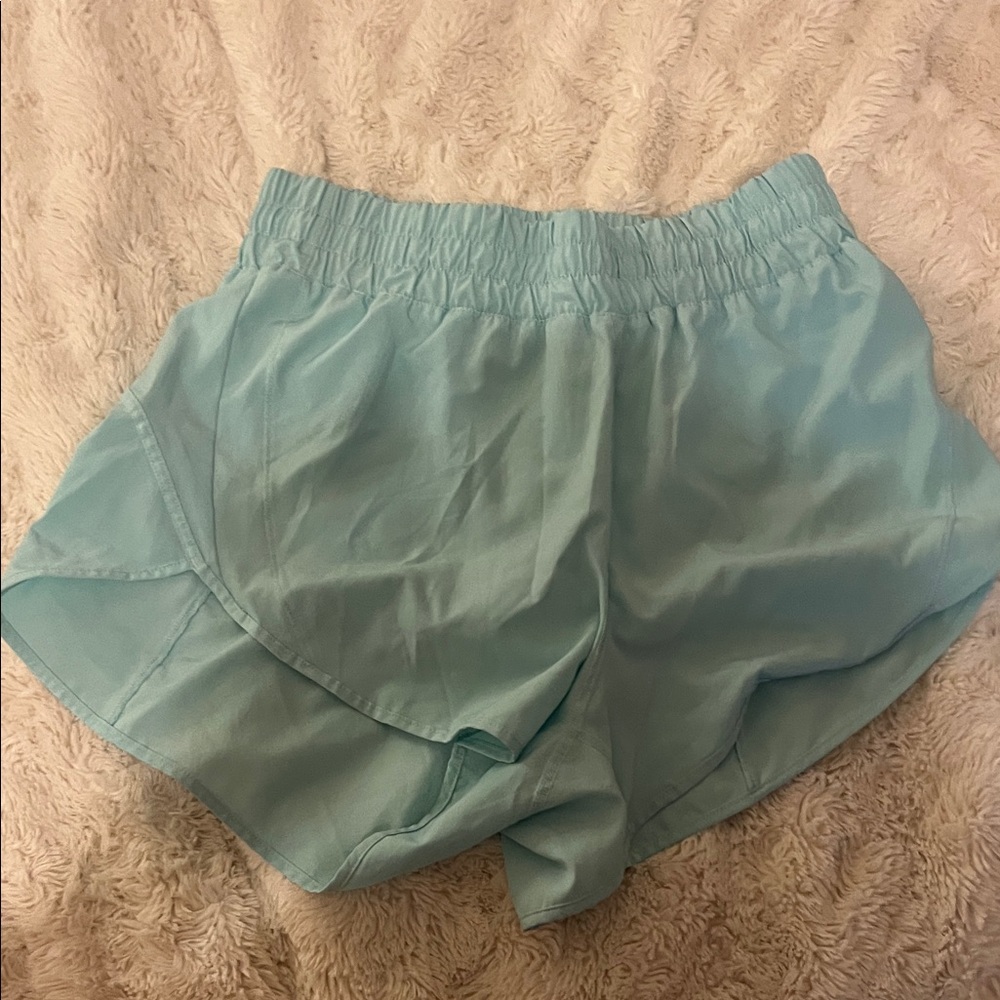 Amazon Women's Athletic Shorts in Light Blue